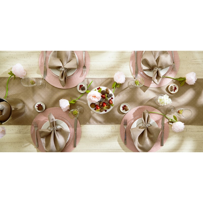 DII Stone Tonal Lattice Print Outdoor Table Runner
