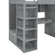 preview thumbnail 5 of 8, Multi-Functional Design Twin Size Loft Bed with Built-In Desk, Wardrobes, Left-Side Storage, 4 Drawers and 4 Shelves, Grey