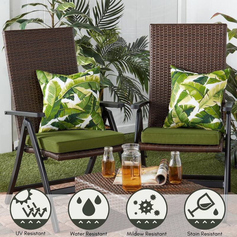 Greendale Home Fashions 18" Square Outdoor Chair Pad (Set of 2)