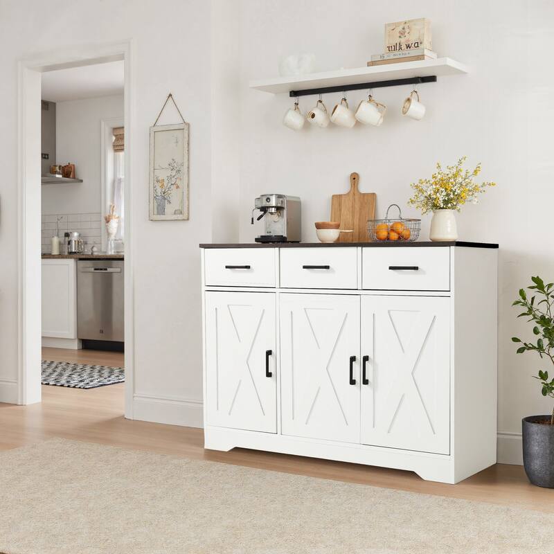 Traditional 3 Drawer Sideboard Storage Cabinet