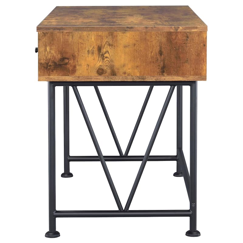 Analiese 47-inch 3-Drawer Writing Desk Rustic Nutmeg
