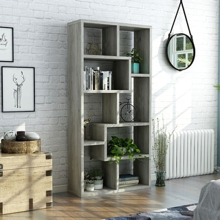 Shop Ramses Modern Grey Bookcase Display Cabinet Overstock