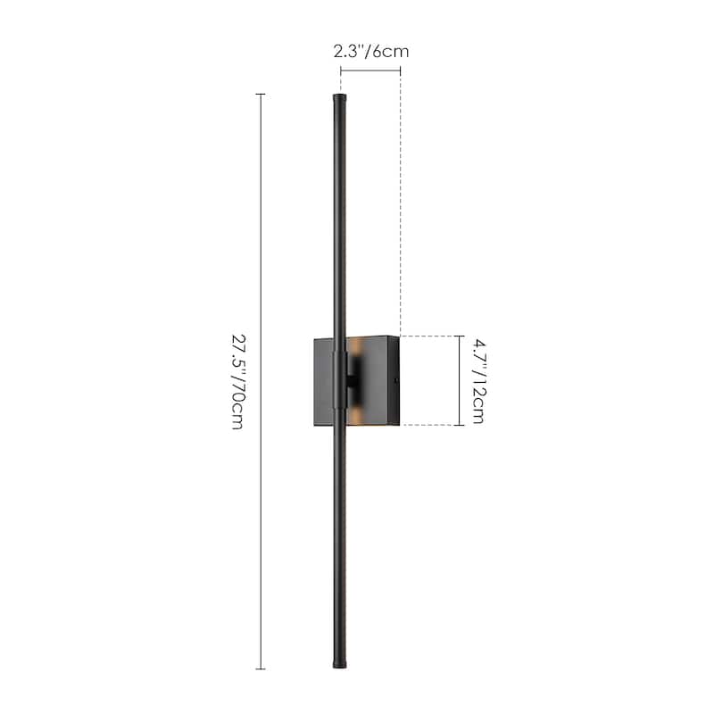 1-Light Modern Linear Aluminum Dimmable Integrated LED 3000K Warm Light Bathroom Vanity Lights for Mirror