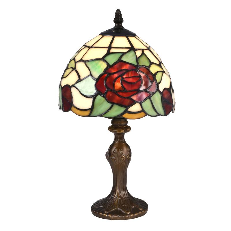 Indian Rose Tiffany Accent Table Lamp