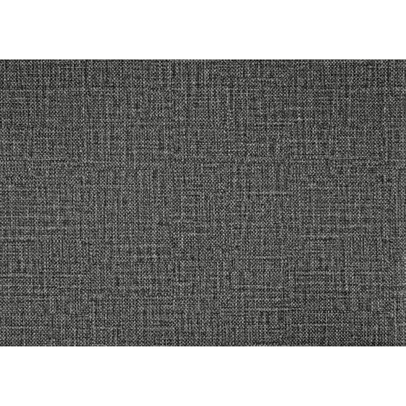 Modern Tufted Back Accent Chair, Dark Gray Fabric Upholstery, Antique Finish