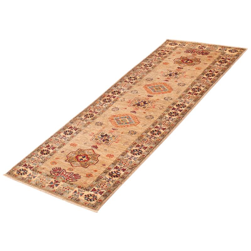 ECARPETGALLERY Hand-knotted Aryana Khaki Wool Rug - 2'11 x 7'11