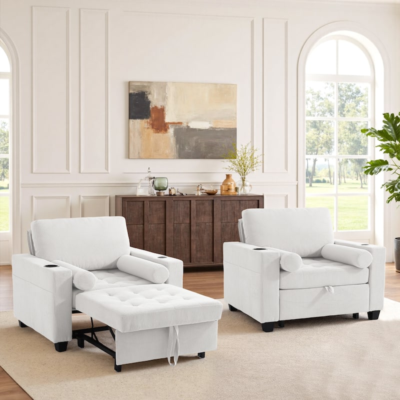 3-in-1 Adjustable Sleeper Sofa Bed Convertible Chair for Living Room