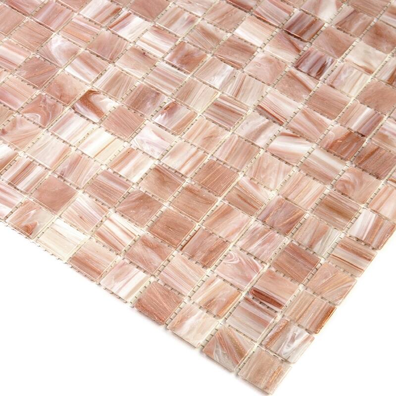 Apollo tile 12" x 12" Celestial Glossy Linen Beige Glass Tile (20 sq ft/case) - 20 Pack