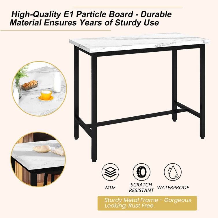 3-Piece Kitchen Table and Chairs, Suit for Dining Room, Living Room, Breakfast Nook, Space Saving Set for 2