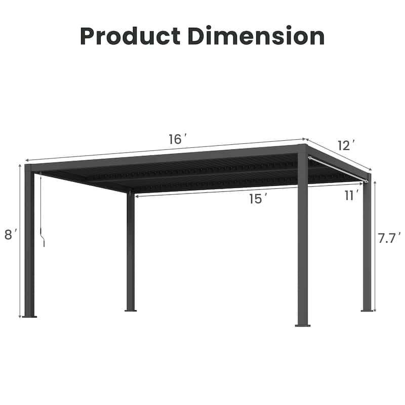 Aluminum Outdoor Pergola with Independent Louvered
