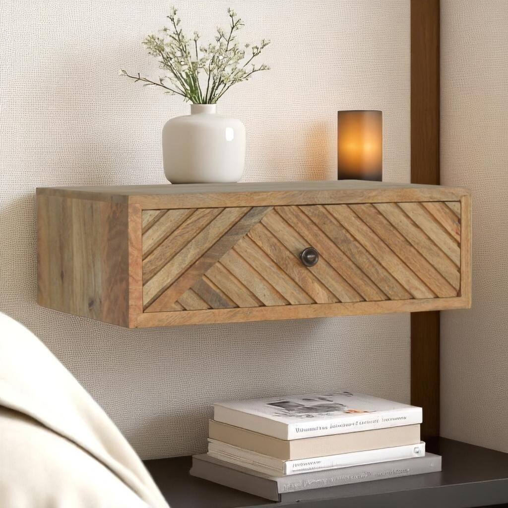 Floating Line Carved Nightstand