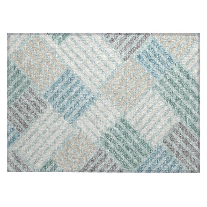 Machine Washable Indoor/ Outdoor Modern Weave Chantille Rug