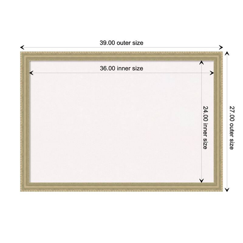 Champagne Teardrop Wood Framed White Corkboard Bulletin Board - Board Size 36x24