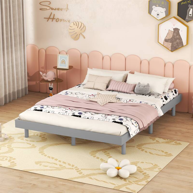 Modern Design Full Floating Platform Bed Frame