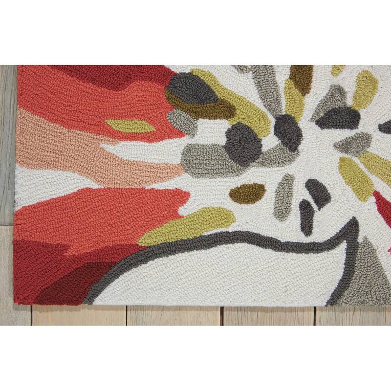 Gequ Abstract Stain Resistant Low Pile Area Rug By HomeRoots - 96' X '27' X '0.25