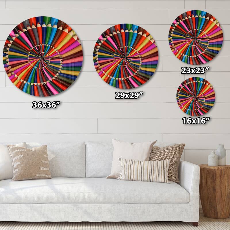 Designart 'Rainbow Pencil Spiral' Oversized Contemporary Wall CLock