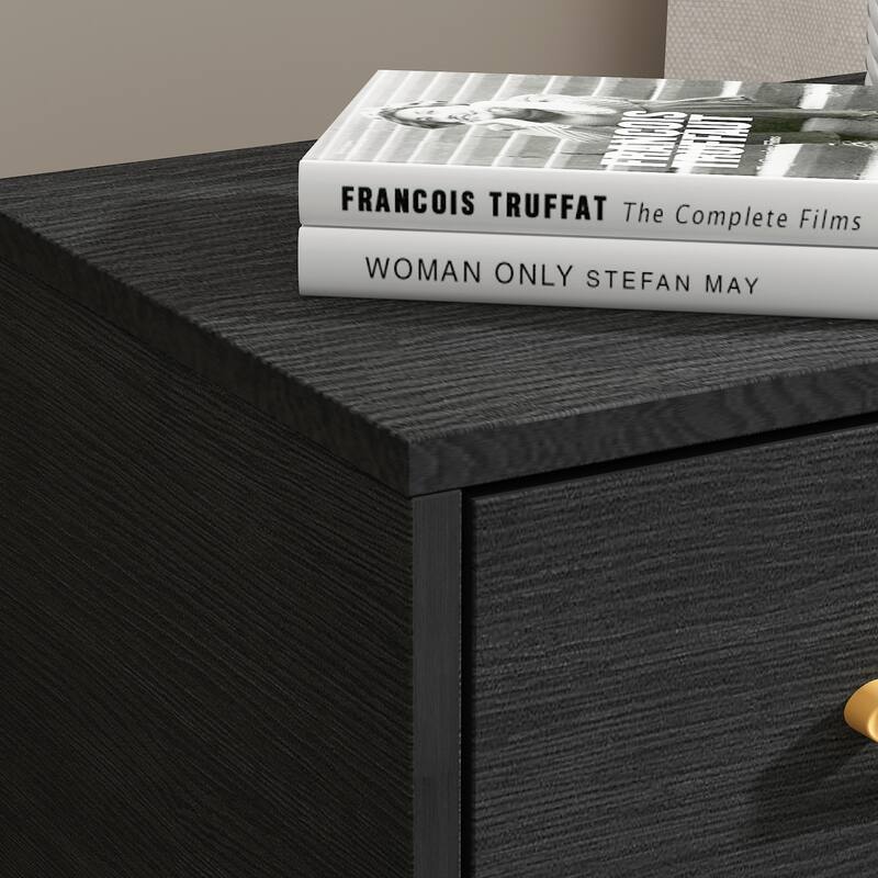 Timechee 23.6'' Tall 1 - Drawer Wood Nightstand Metal Legs(1 Piece)