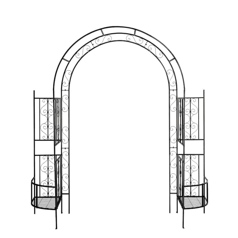 Black Iron Garden Stake Decor with Rustproof Powder Coated Frame for Outdoor Landscaping - 78” x 23” x 83.9”