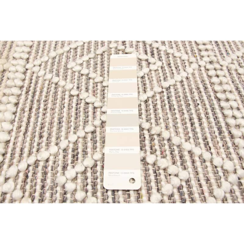 ECARPETGALLERY Braid weave Sienna Cream Wool Rug - 6'1 x 8'10
