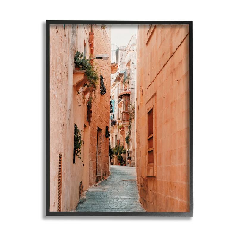 Stupell Urban Alley Path Photography Framed Giclee Art by Krista Broadway - 24 x 30 - Black