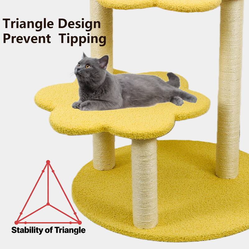 Cat Tree with Removable Cozy Perch & Scratching Posts Hanging, Toy Multi-Level Cat Furniture for Cats to Climb