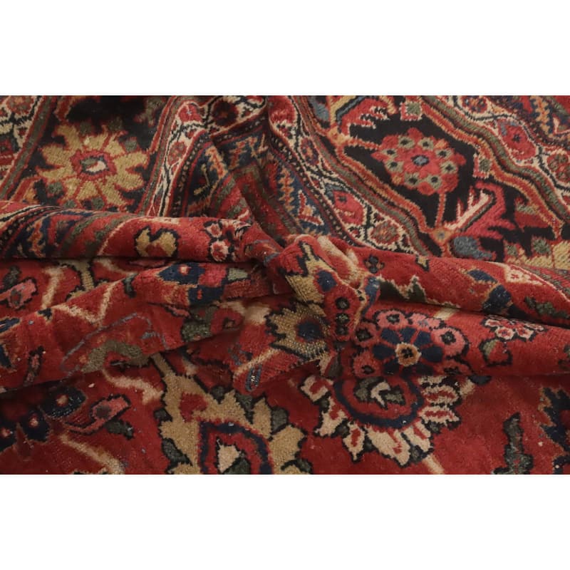 Hand Knotted Oriental 100% Wool Carpet Traditional Floral Oranges & Rust Mahal Area Rug - 12' 3'' X 9' 6''