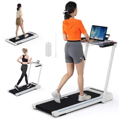 Goplus 2.25HP 3-in-1 Folding Treadmill W/Table Speaker Remote Home - See details