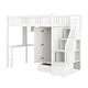 preview thumbnail 4 of 25, Whimsical Twin Loft Bed with Bookshelf, Drawers, Desk, and Wardrobe, Sturdy Construction, Fence-Shaped Design