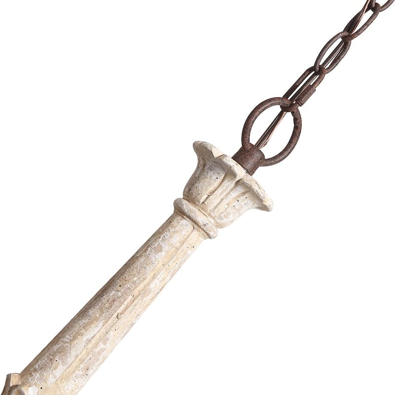6-light Weathered Wood Candle Style Chandelier