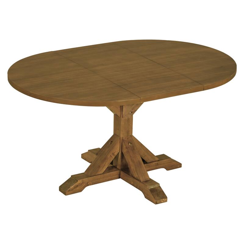 Roomfitters 6-Piece Dining Table Set, Oval Wood Kitchen Table, X-Base Pedestal, 4 Upholstered Chairs & Bench