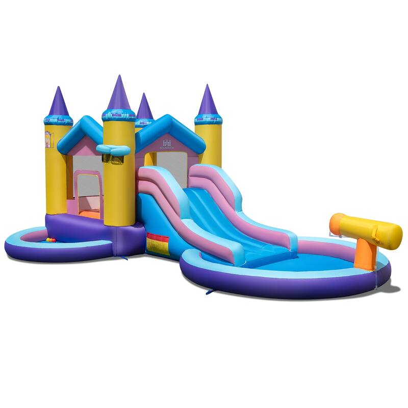Costway Inflatable Water Slide with Slide Splash Pool (Without - as pic shows