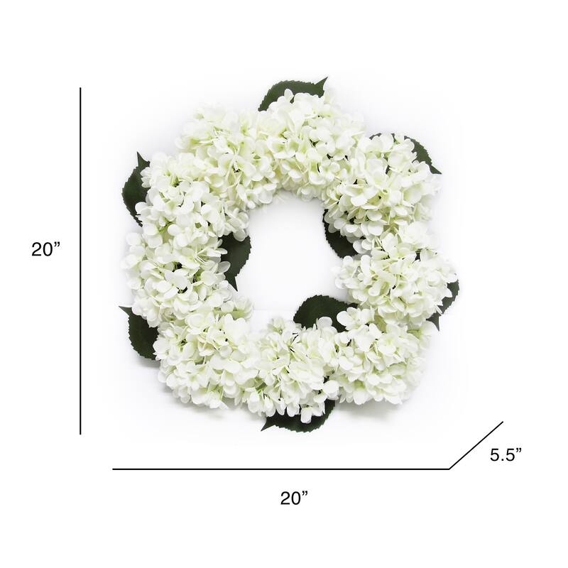 Artificial Hydrangea Flower Wreath 20in