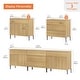 preview thumbnail 11 of 14, 94.5" Modern Reeded Minimalist Sideboard With Doors And Drawers, 3-In-1 Wooden Credenza