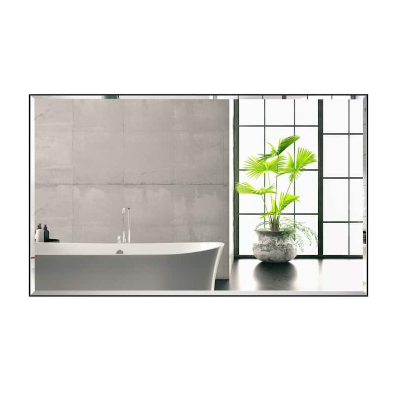 Rectangle Metal Framed Beveled Edge Bathroom Vanity Mirror