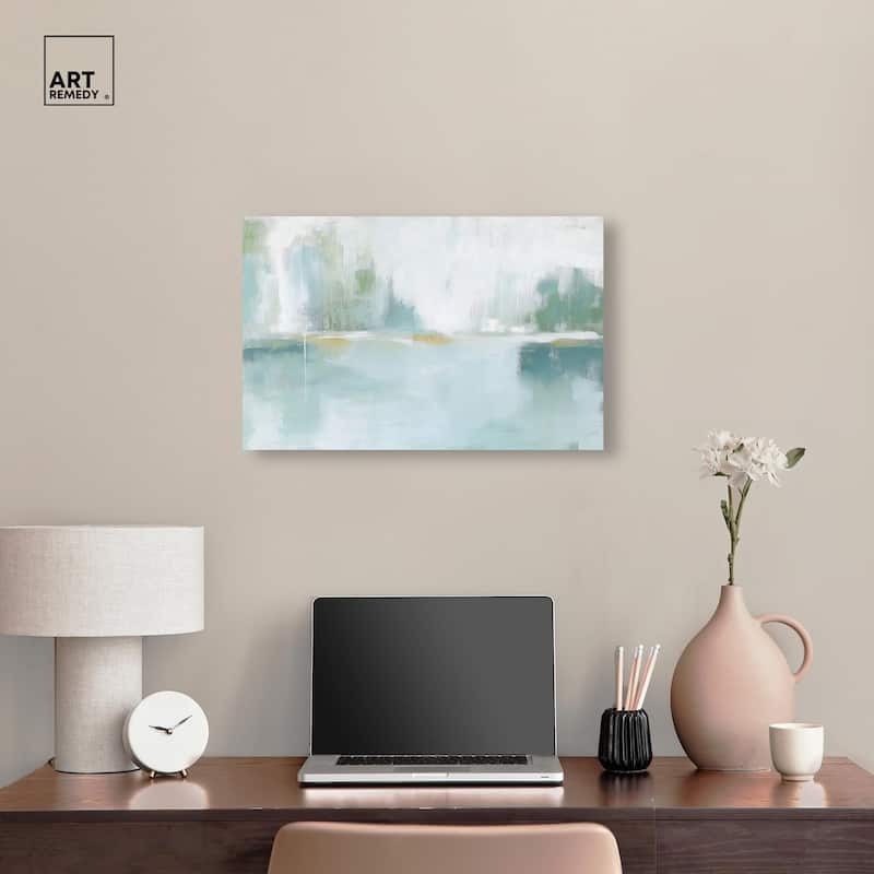 Mirrored Aqua Dream I Canvas by Art Remedy, Gallery Wrapped