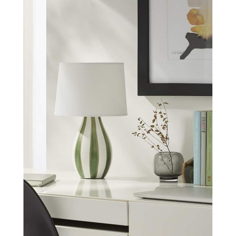 Livabliss Melbu Traditional Accent Table Lamp - 14"H x 9"W x 9"D - Green
