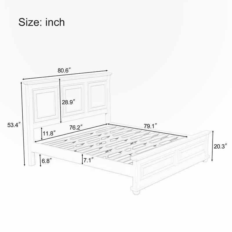 Traditional Town and Country Style Pinewood Vintage Bed