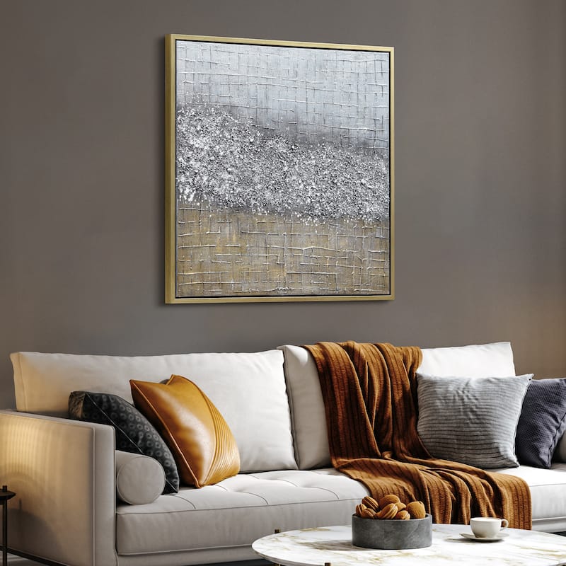 Matter Textured Metallic Hand Painted Canvas Wall Art