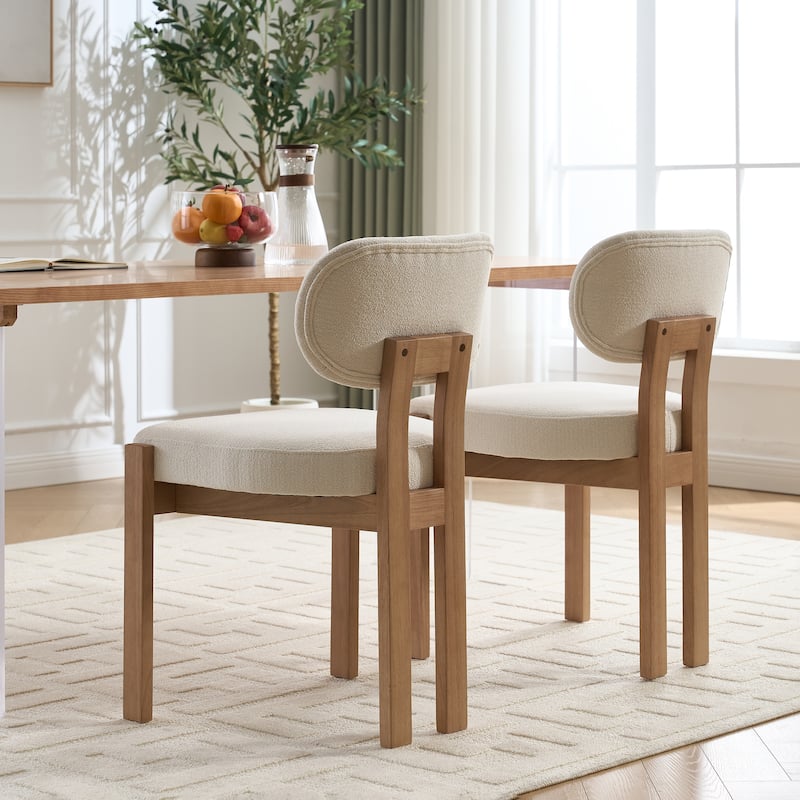 Wooden Dining Chairs Set of 2, Modern Fabric Upholstered Dining Room Chair Kitchen Chairs,Farmhouse Dinner Chair