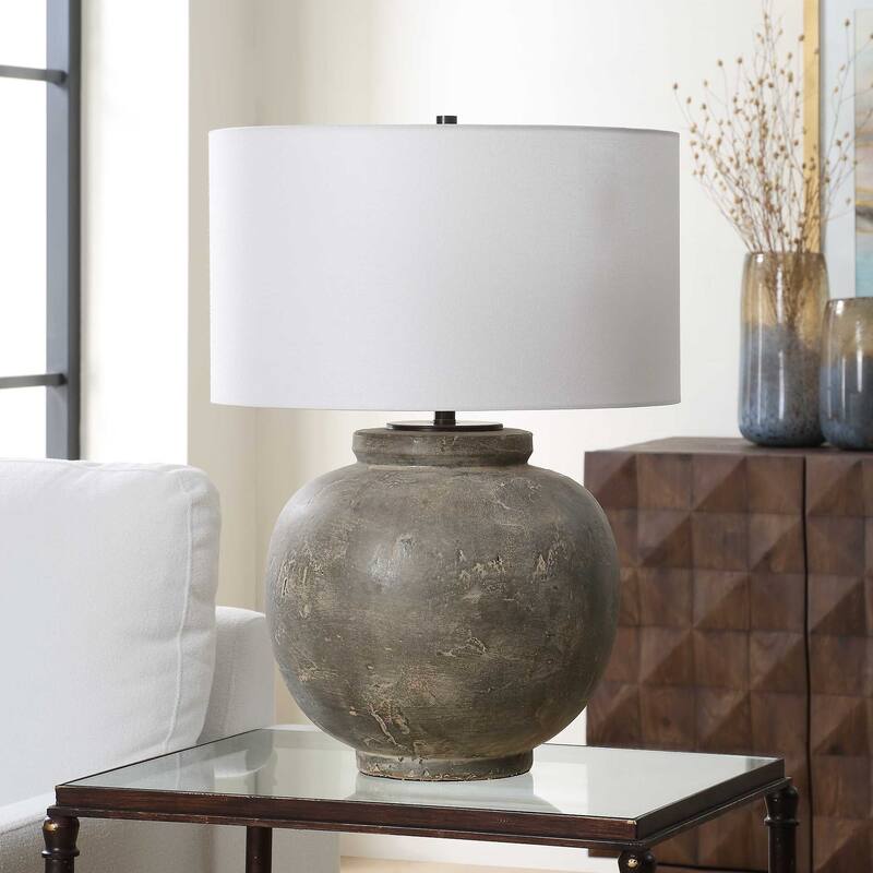 Uttermost Rock Of Ages Rust Brown Table Lamp - 19"W x 19"D x 26.5"H