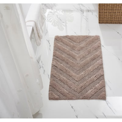 Better Trends Hugo Collection 100% Cotton Tufted Bath Rugs with Chevron Patterns, High Absorbency, Anti-Skid, Easy to Clean