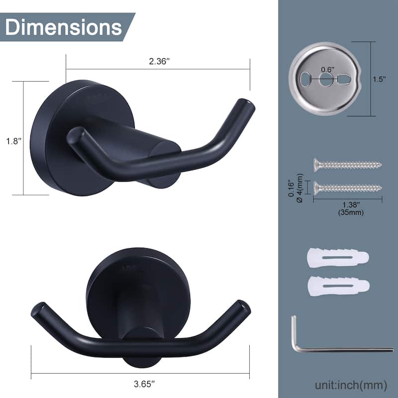Knob-Hook Double Robe/Towel Hook in Brushed Nickel