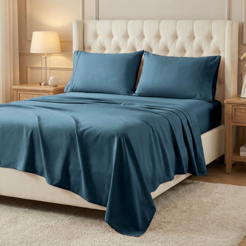 Superior 300 Thread Count Percale Cotton Deep Pocket Bed Sheet Set