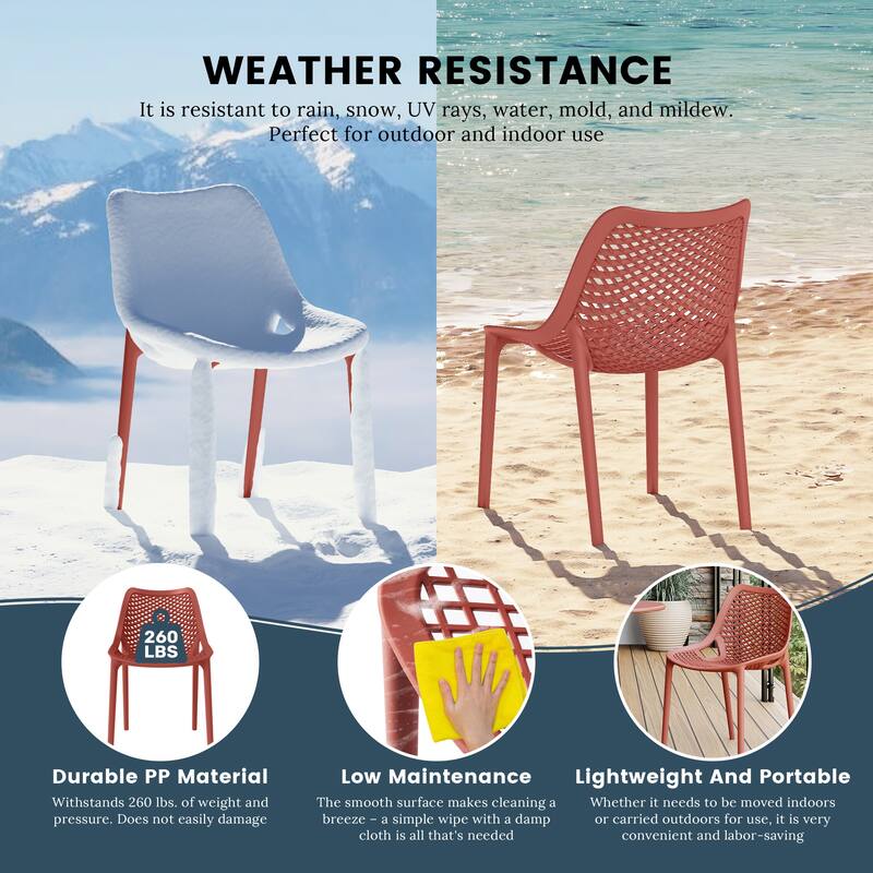 Frond and Form Outdoor Stacking Dining Side Chair (Set of 2)