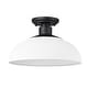 preview thumbnail 1 of 2, Levitt 13.625" Wide 1-Light Natural Black Outdoor Semi-flush Natural White Shade