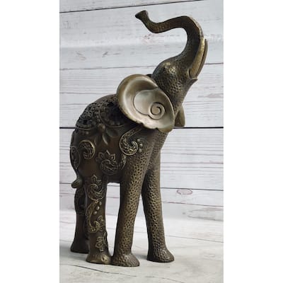 Decorative Indian Elephant Bronze Figure Statue Sculpture Hindu Design Handmade Art