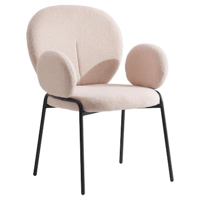 Celestial Boucle Upholstered Iron Dining Chairs by LeisureMod