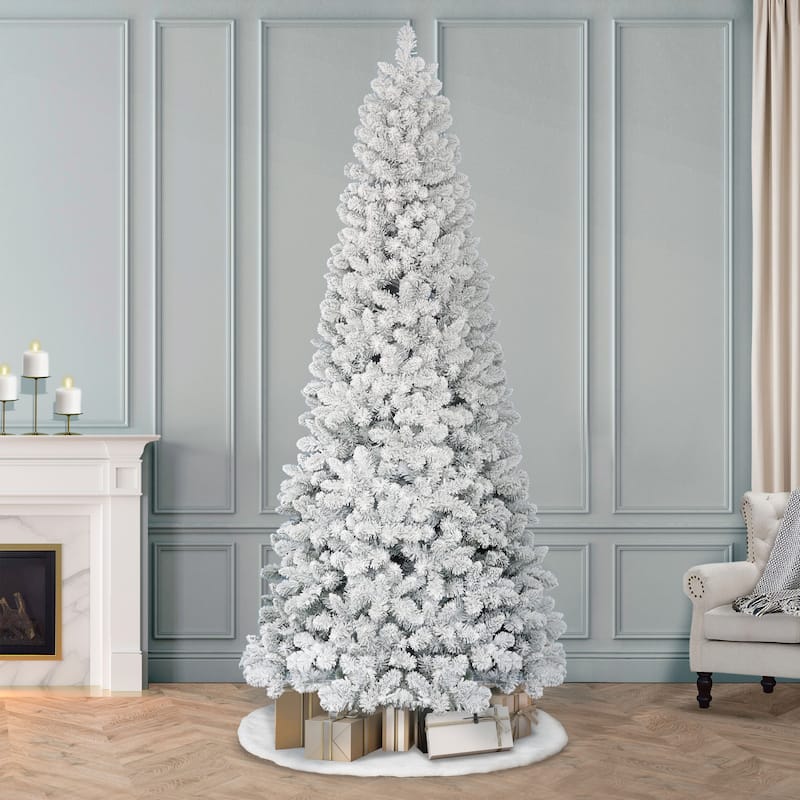 9 ft. Unlit Flocked Virginia Pine Tree