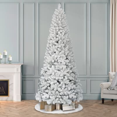 9 ft. Unlit Flocked Virginia Pine Tree