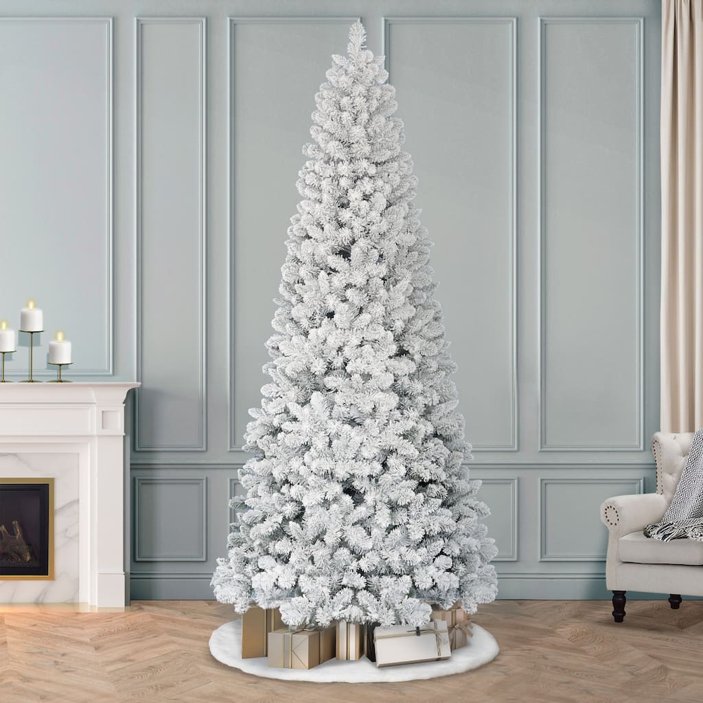 9 ft. Unlit Flocked Virginia Pine Tree